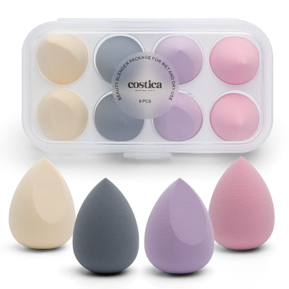 COSTICA Makeup Sponge Set Blender, Beauty Sponge Makeup Blender Flawless for Liquid - Multi Colored 4 pcs Rose Series