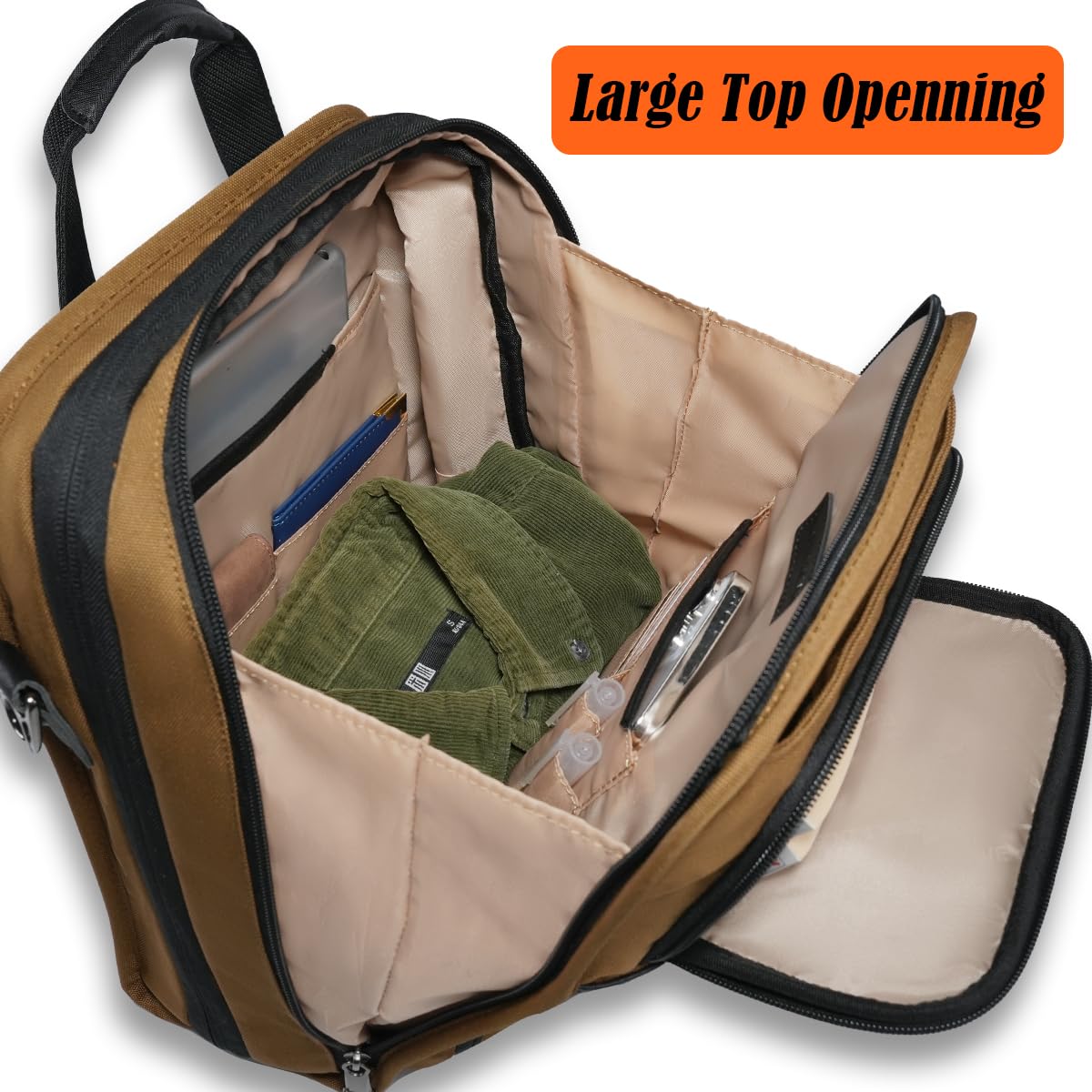WELKINLAND 14-Pockets Travel Messenger Bag for Men, 13" Tablet Shoulder Bag Men, 15L-Roomy Men's Shoulder Bag Expandable, Comfortable EDC Crossbody Bag for Man, Heavy-Duty Mens Messenger Bags for Work
