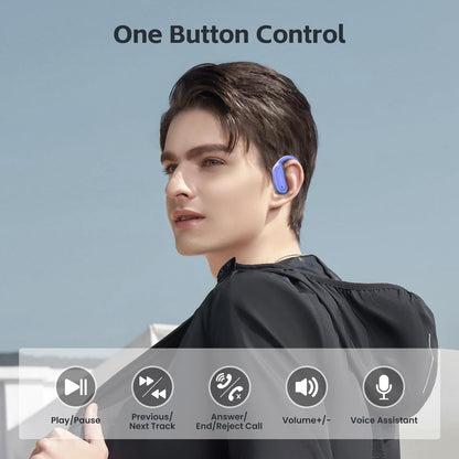 Wireless Earbuds, Bluetooth 5.4 Headphones, True Wireless Stereo Sound Earphones with Noise Cancelling Mic, Fast Charging, IPX7 Waterproof, Comfort Fit Ear Buds for Sports/Workouts/Travel (Purple)