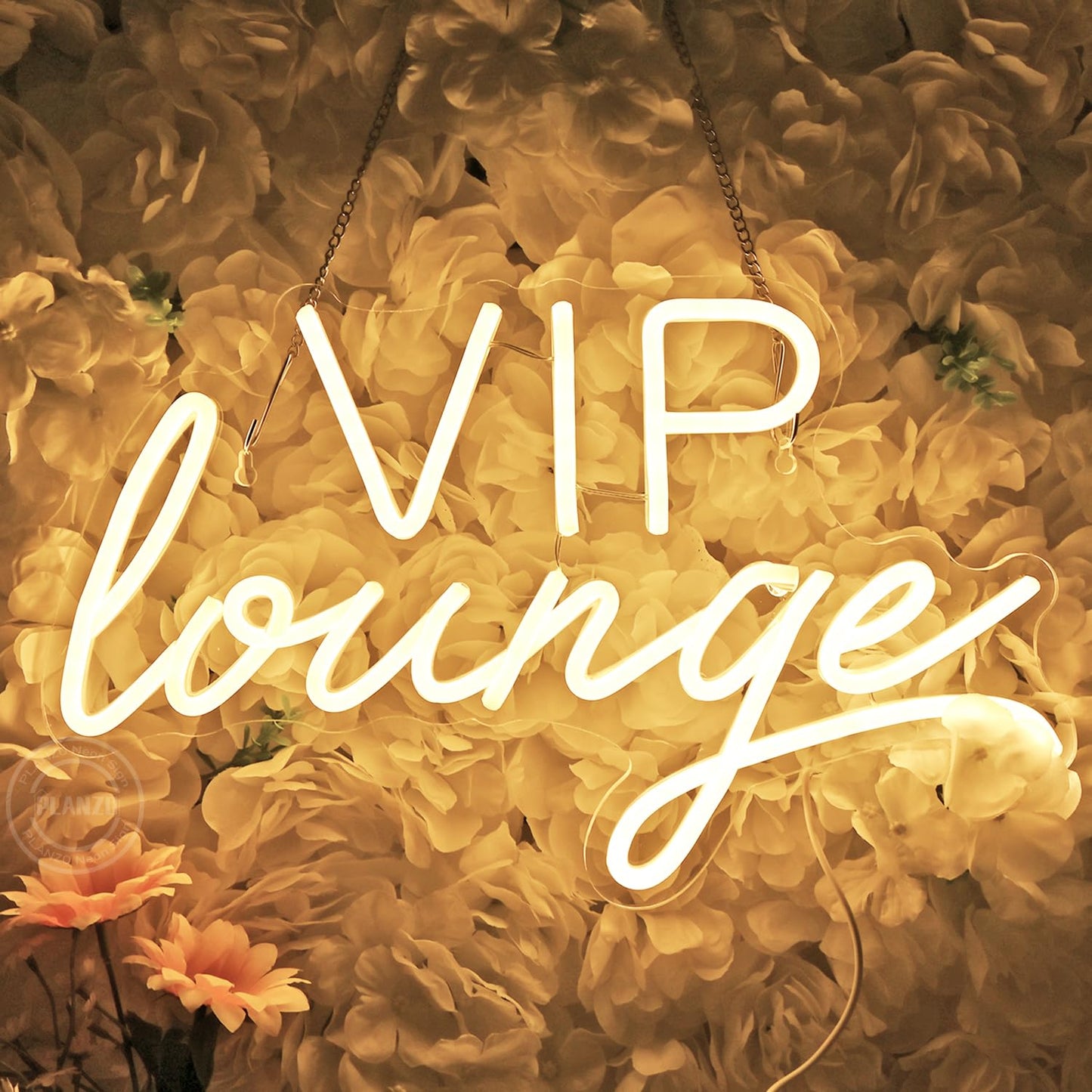 Planzo VIP Lounge Led Neon Light Sign USB Office Hotel Pub Cafe Store Shop Wedding Birthday Party Beauty Salon Airport Railway Station Bistro Nightclubs Wall Sign Decor USB 15.75"X9.65" Warm