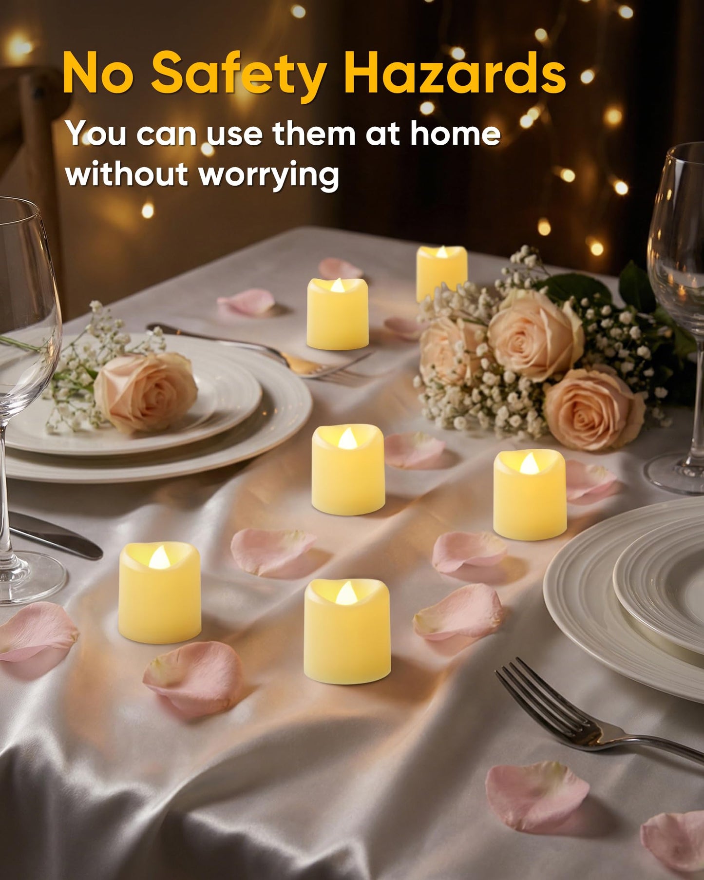 5plots 12-Pack 400+Hours Remote Control Candles, Votive Candles with 2/4/6/8H Timer, Battery Operated Tealights for Party, Table Centerpiece, Home Decor, Halloween, Thanksgiving, Christmas