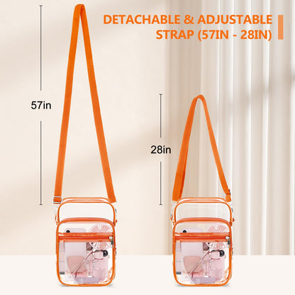 Blvornl Clear Crossbody Bag with Adjustable Shoulder Strap, Stadium Approved PVC Purse Bag, Messenger Bag