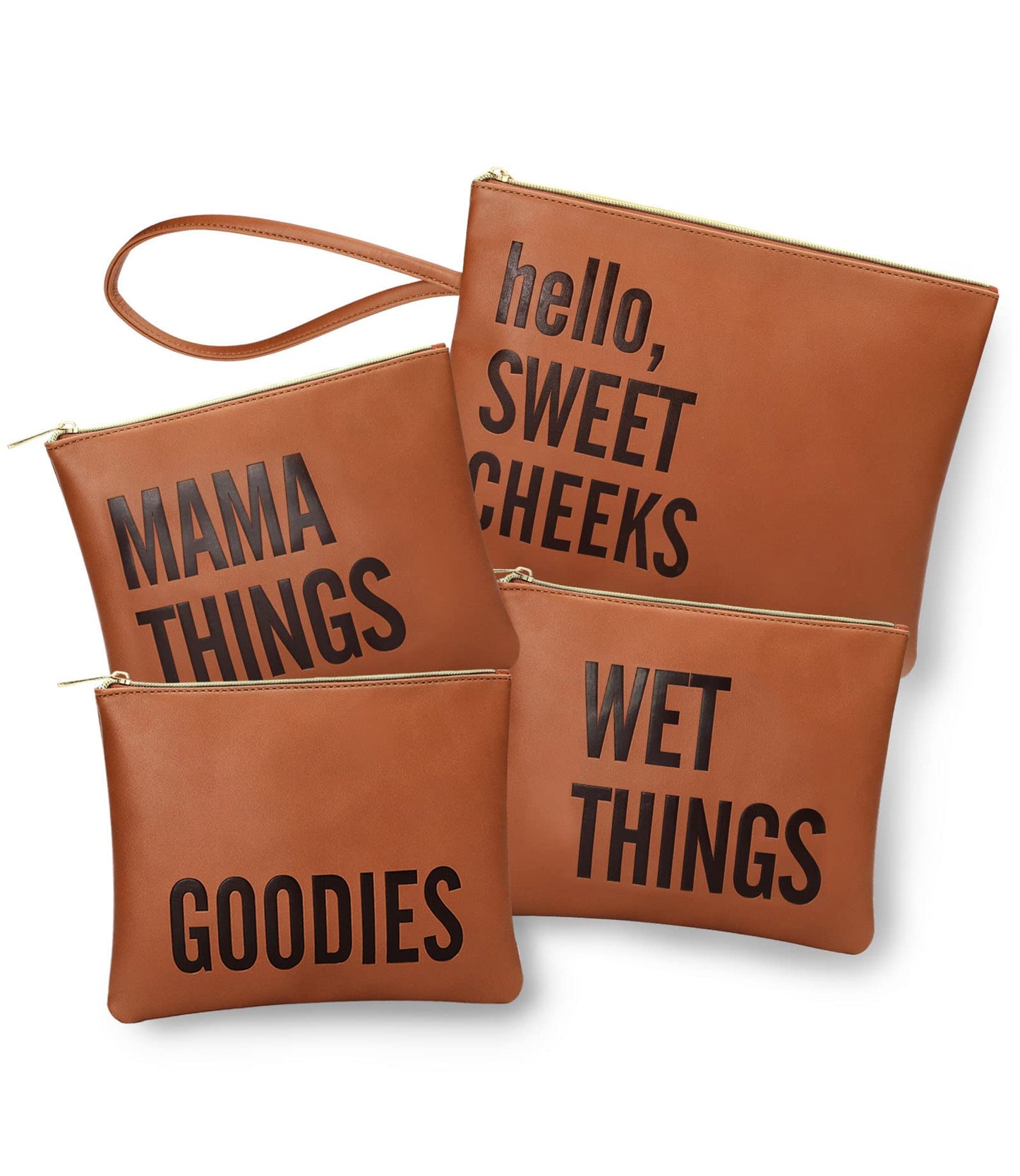 MOMINSIDE Water Resistant Wet Bag | Large & Small Reusable Storage Bag for Baby Items and Travel | Zippered Pockets with Handle |, Set of 4