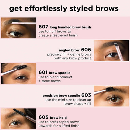 Real Techniques Eye Shade & Blend Makeup Brush Trio, For Eyeshadow & Liner, Makeup Tools for Shaping & Grooming Brows, Defined Makeup Look, Synthetic Bristles, Vegan & Cruelty-Free, 3 Count
