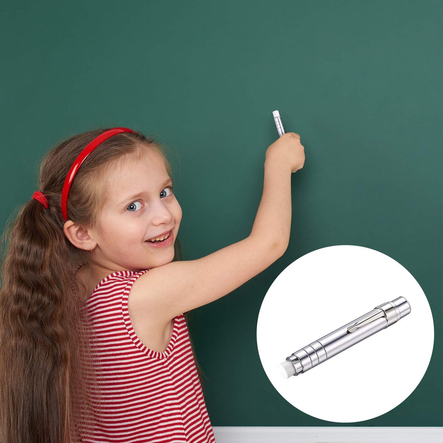 Boao 5 Packs Aluminum Alloy Chalks Holder, Unbroken Keeper Teacher's Chalk Clip with Storage Bag for Teachers, Children's Painting and Writing