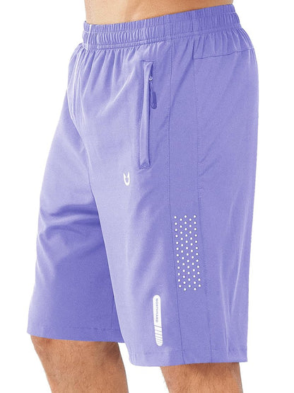 NORTHYARD Men's Athletic Running Shorts Gym Workout 7"/9"/5" Quick Dry Lightweight Sports Basketball Tennis 3 Zipper Pockets VIOLET-9inch 4XL