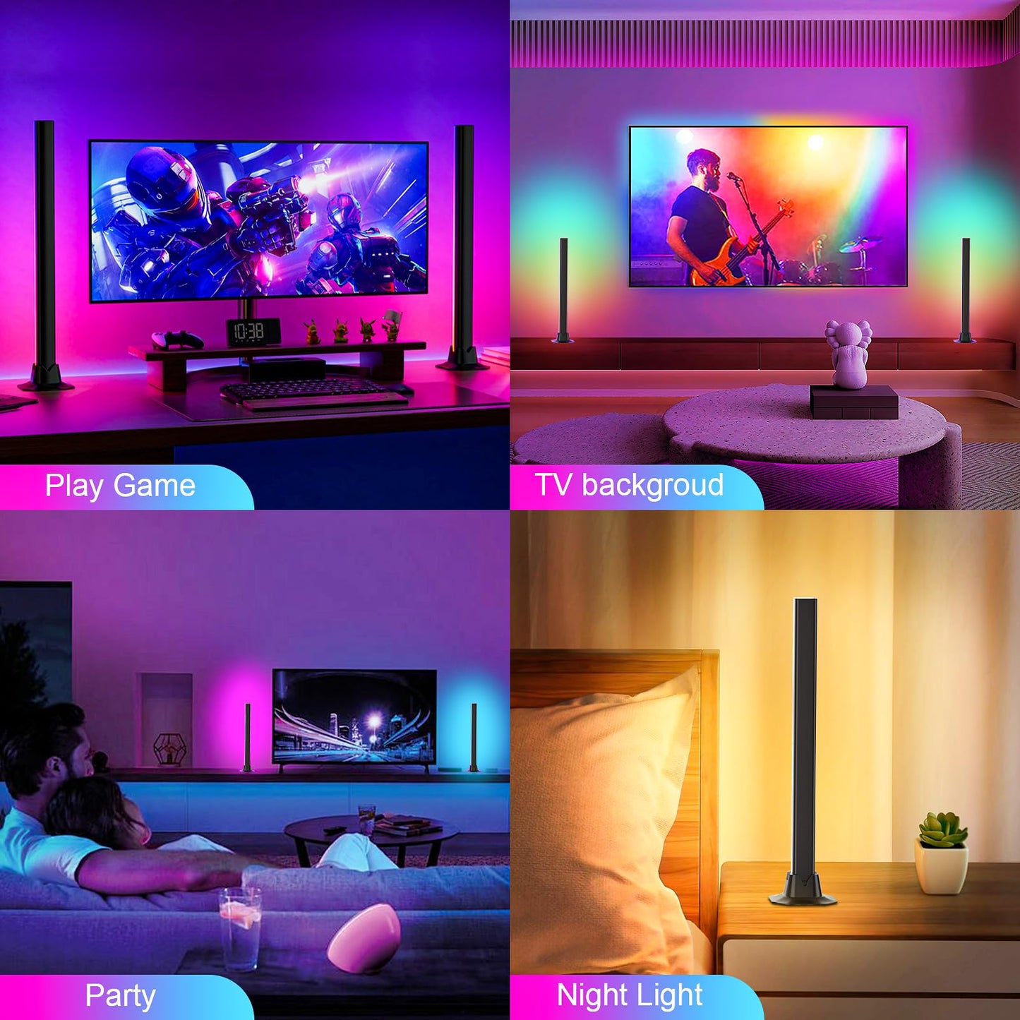 16.5" Smart Light Bar, RGB LED Light Bar for Room, 16 Million Colors Changing, 213 Preset & 8 Scene Modes, Dynamic Music Sync, 3 Control Modes, RGB & IC Ambient Backlight for TV, Gaming Room