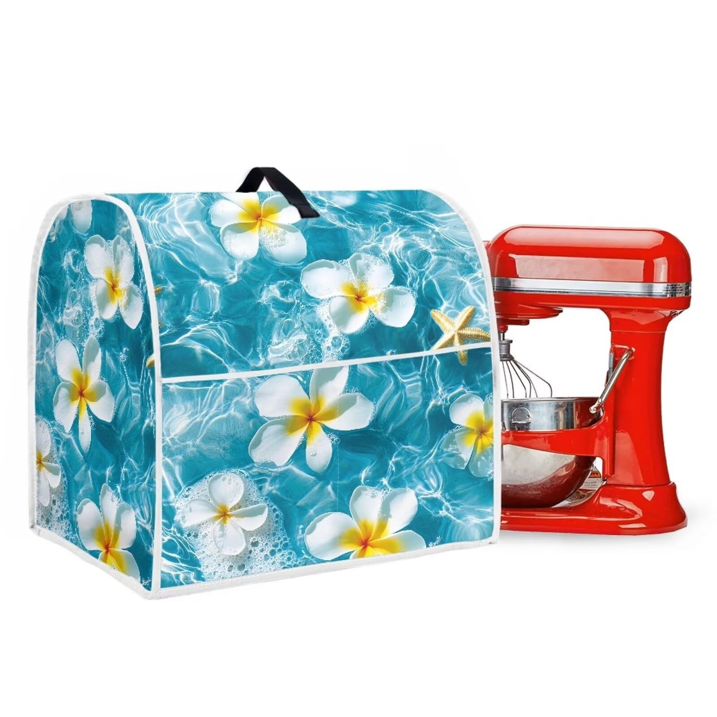 HUISEFOR Blue Plumeria Stand Mixer Cover 4.5-5 Quart Kitchen Mixer Cover Tropical Food Processor Protective Covers Dust Protection Insulated Kitchen Decoration Gift for Friends