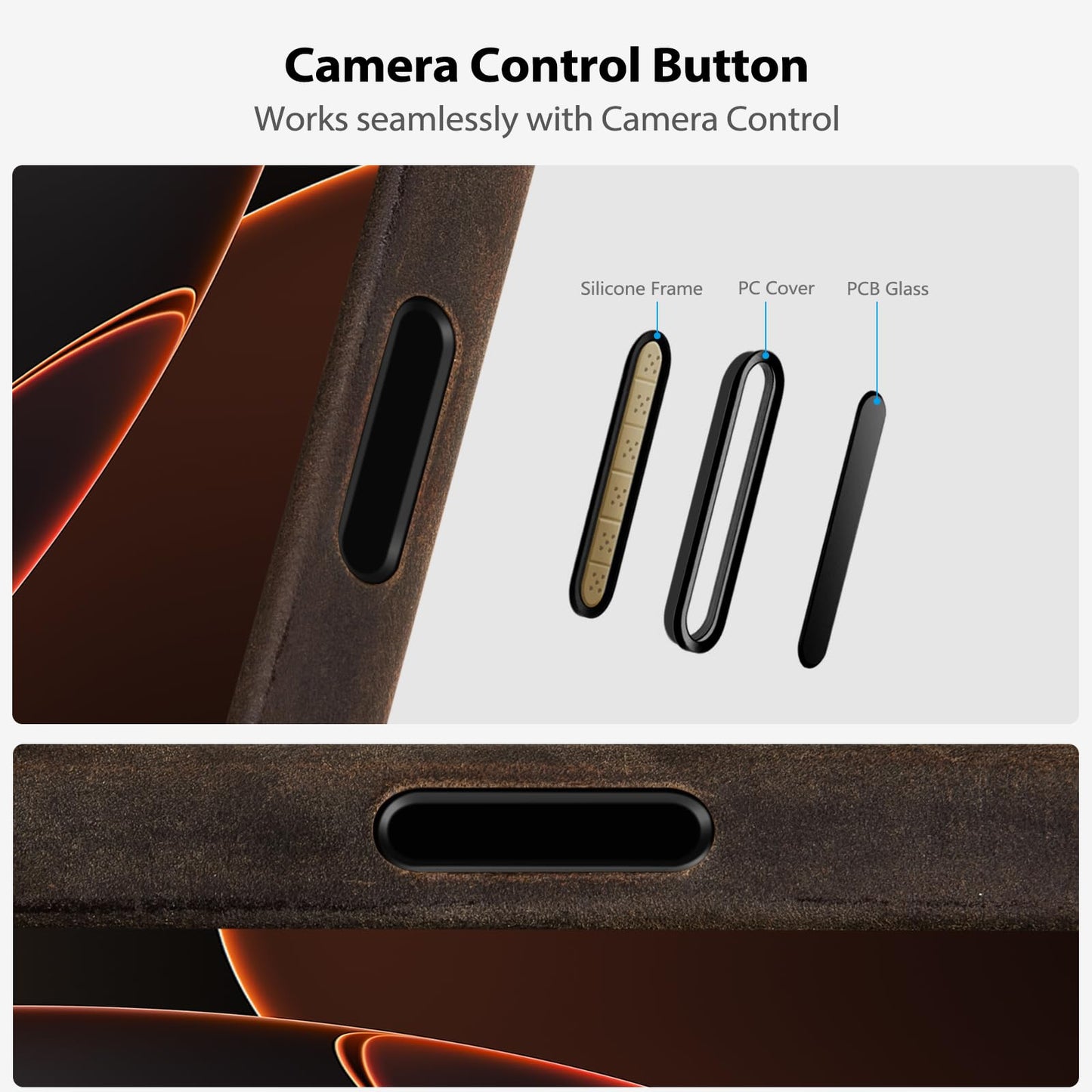 Belemay Handcrafted Crazy Horse Leather Case for iPhone 17 Pro Max, Compatible with MagSafe, Vintage Aesthetic, Two-Tone Effect, Unique Patina, Camera Control Button Coverage (6.9"), Rustic Brown