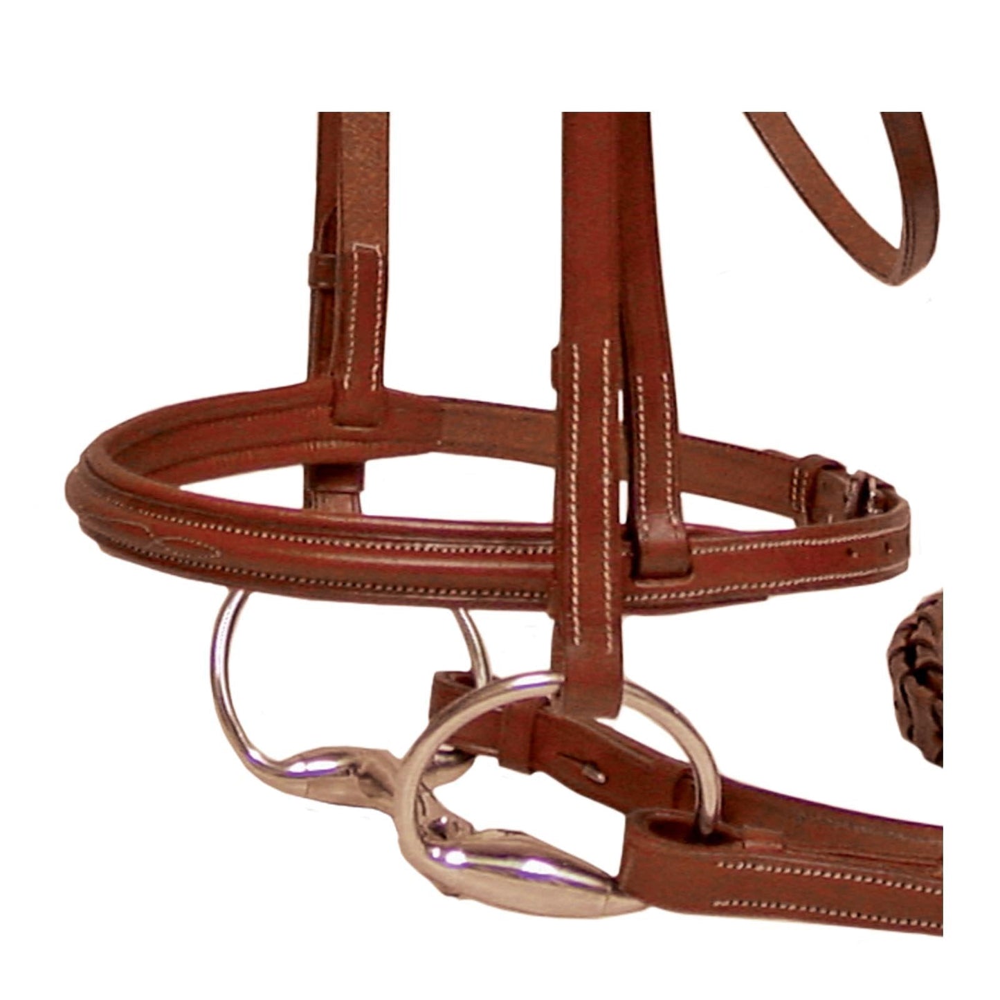 Paris Tack Padded Raised Fancy Stitched Leather English Schooling Bridle with Laced Reins