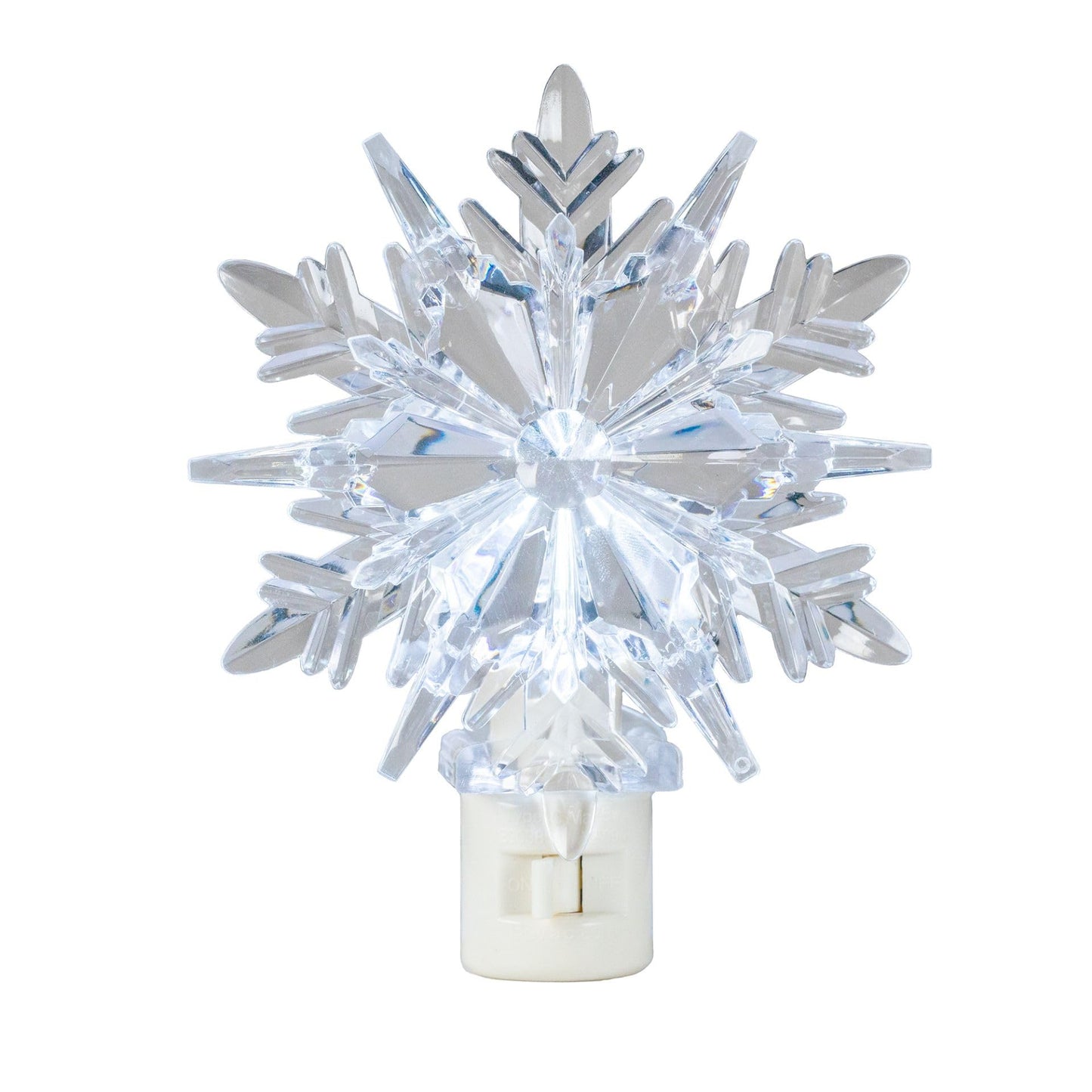 Novelty Lights LED Lamp Snowflake Pure White Christmas Decoration Night Light with Swivel Plug