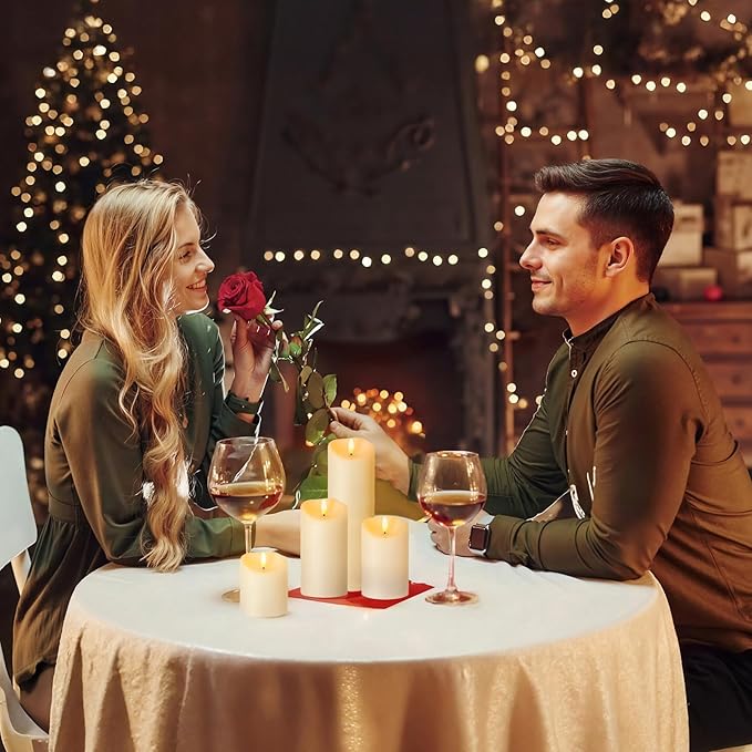 Outdoor Flameless Candles with Remote Timer - Waterproof Realistic Flickering LED Pillar Electric Battery Operated Fake Candle for Holiday Home Wedding Fireplace Decor - Ivory 3 Pack (D3”H4”6”8”)