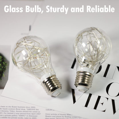HOWORR 2W RGB Color Changing LED Fairy Light Bulbs, 15W Equivalent Cute Light Bulbs for Pendant Light Fixtures, Bedroom, Living Room, Christmas, Wedding, E26 Base