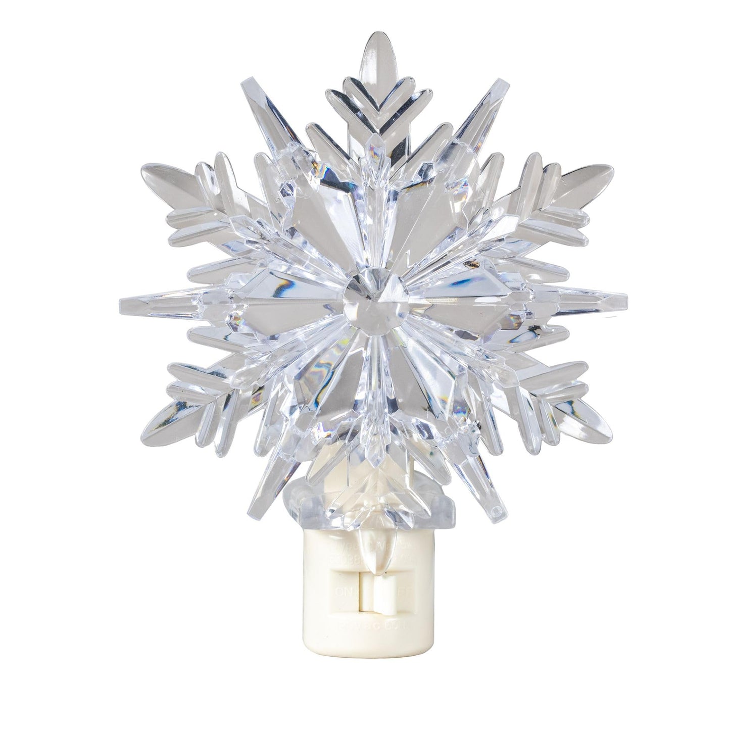 Novelty Lights LED Lamp Snowflake Pure White Christmas Decoration Night Light with Swivel Plug