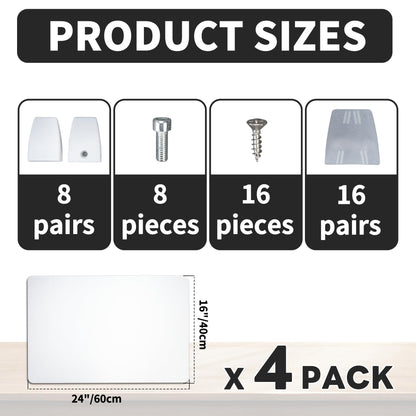 Nisorpa Desk Divider Privacy Panels Acrylic Partitions with Clips Classroom Privacy Shield for Desk Privacy Divider Partition for Schools Office Call Centers,Noise and Visual Guard,4Pcs-23.6”L X15.8”W