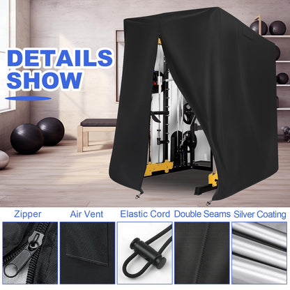 JXXPGG Gym Rack Cover, 600D Oxford Covers for Pull Up Bar Station/Weight Lifting Rack/Squat Rack/Outdoor Home Gym Workout Equipment,Waterproof UV & Dustproof,Black,68.8 * 41 * 72.8inch