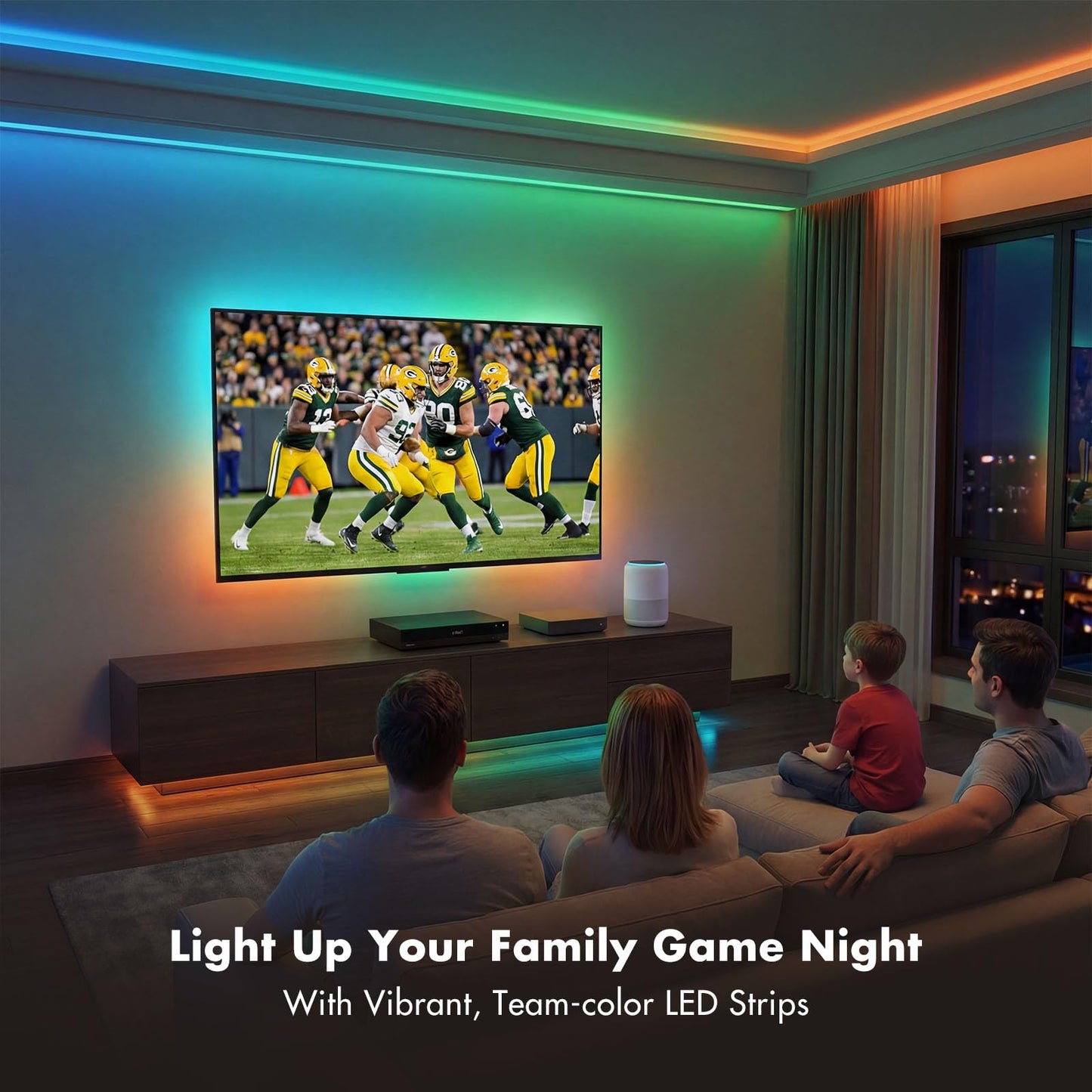ATHONO Led Lights for Bedroom 130FT Smart IC+RGB, Music Sync Color Changing Strip Lights, 24Key Remote+App Control Light Strip for BedHead,Underbed,Ceiling,Background Wall(2Rolls of 65.6FT)