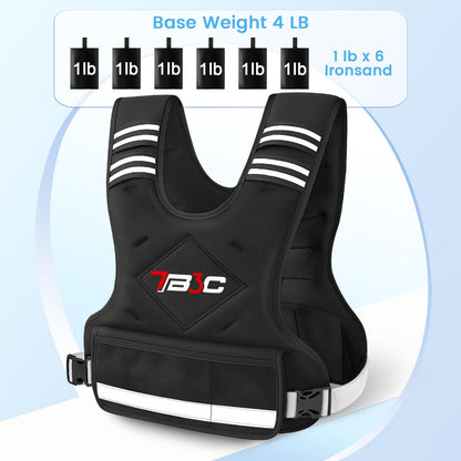 TB3C Adjustable Weighted Vest for Women - 04-10lb for Strength Training Body Weight Vest for Running Walking and Home Workouts Black