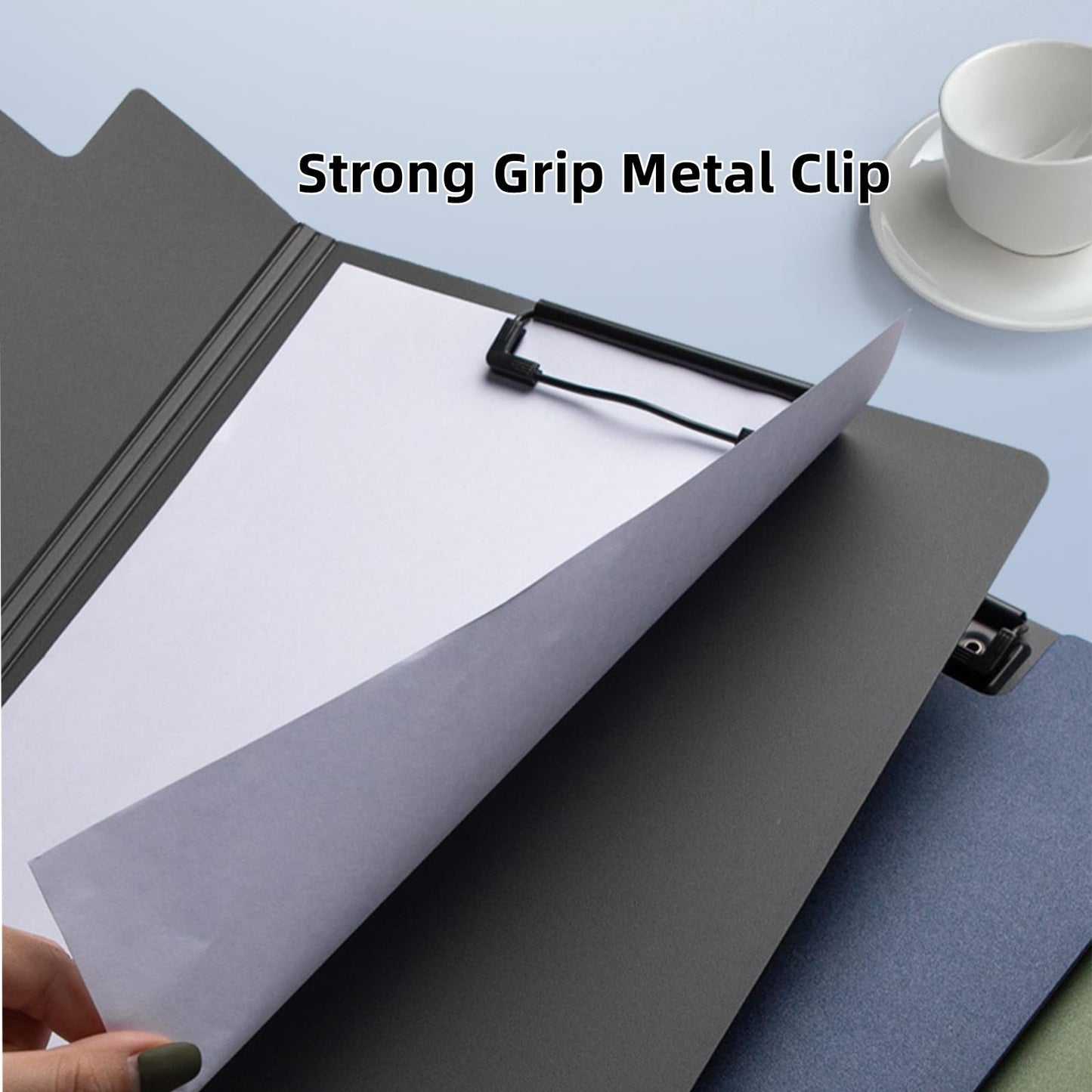 Clipboard Folder, 6 Pack A4 Foldable Clipboards File Folder Flip Writing Pad for Memo Form Document & School Office Work - Black