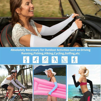1PAIRS Arm Sleeves for Thumb Men Women, UV Sun Protection Compression Tattoo Sleeve Cover Up for Basketball Volleyball