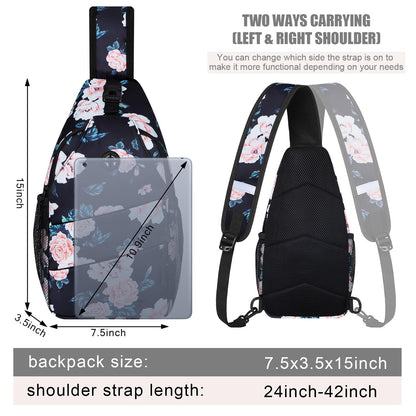 Crossbody Bags for Women Men Trendy Sling Bag Bakpack Casual Chest Bag with Convertible Shoulder Strap