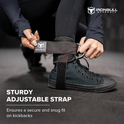 Women's Kickback Ankle Strap for Cable Machines & Resistance Bands: Gym & Home Workout Cuff Attachment for Leg Extensions, Kickbacks, Hip Abductors - Booty Exercises" (Single, Black)