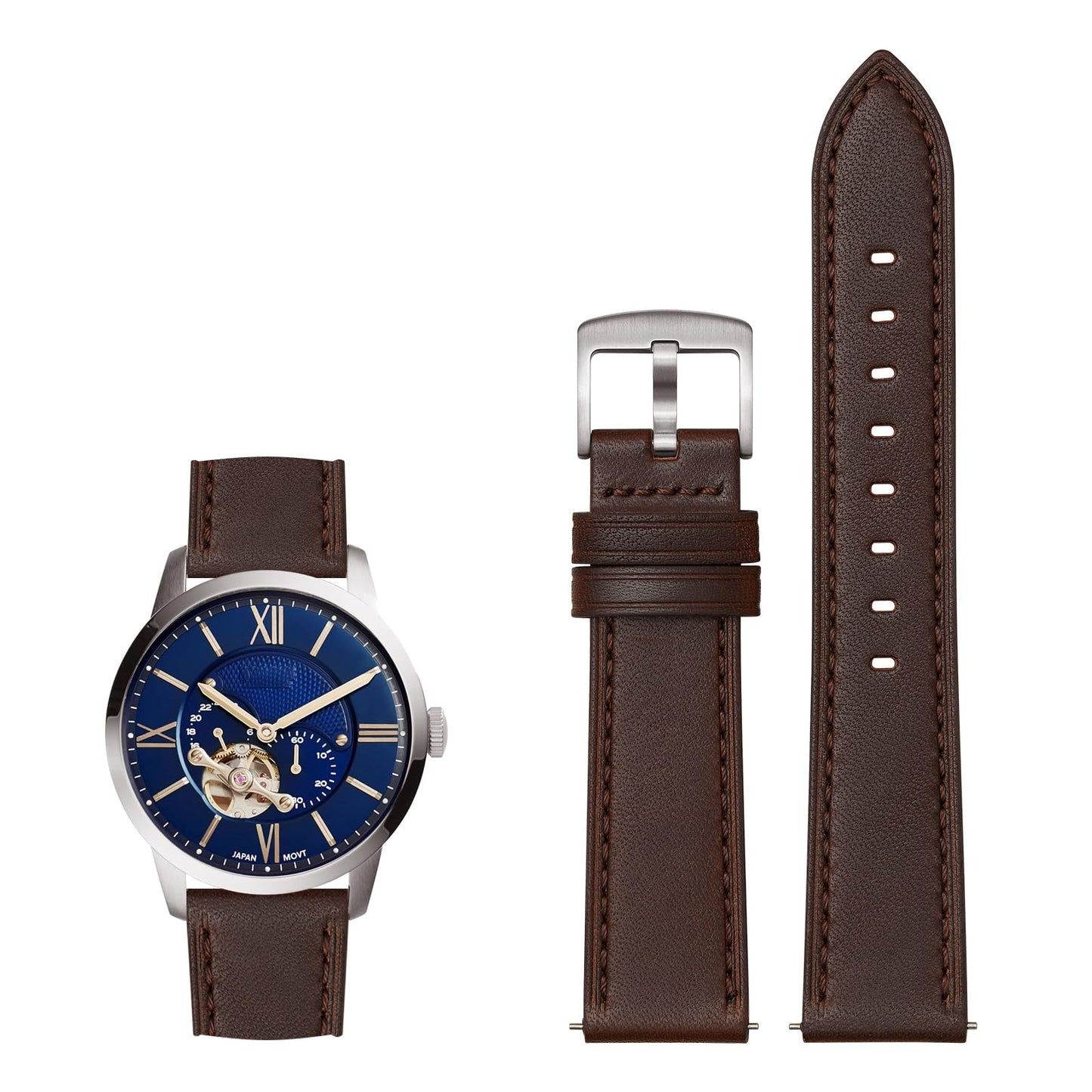 Afany Leather Watch Band 20mm, Quick Release Replacement Watch Strap, Dark Brown for Men Women