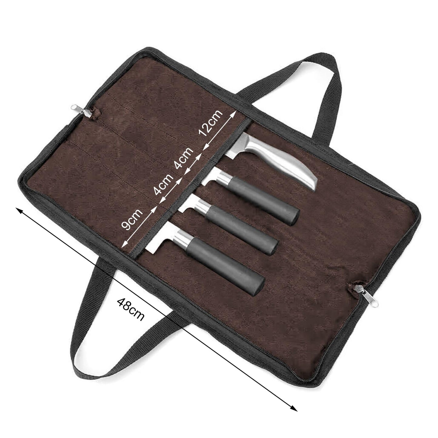 QEES Knife Roll,Heavy Duty Knife Bag,Waxed Canvas knife Case with 4 Slots For Knives & Kitchen Tools,Chef Knife Bag With Handle.Portable Knife Roll Bag For Chefs Culinary Traveling.Knives Pouch