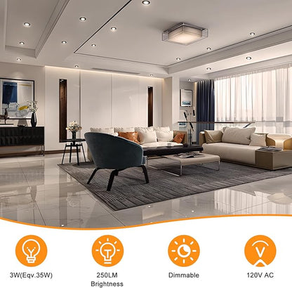 YGS-Tech 2 Inch LED Recessed Lighting, Dimmable Downlight 3W(35W Halogen Equivalent), CRI80, 4000K Natural White Ceiling Light with LED Driver (24 Pack)