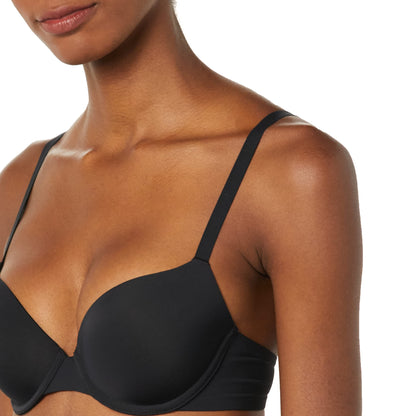Amazon Essentials Women's Demi Cup Microfiber Bra with Adjustable Straps, Pack of 2