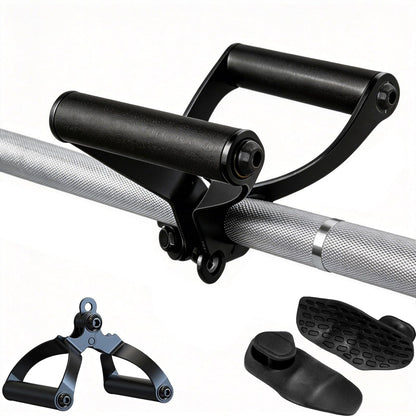 HAFOWAH Adjustable T Bar Row Attachment Non-Slip V Bar Attachment for Home Gym Equipment, Double D Row Handle Cable Attachments for Gym, Olympic Strength Training Bars, Back, Arm, Shoulder Training