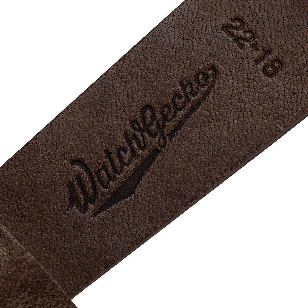 WatchGecko Vintage Simple Handmade Certified Genuine Italian Leather Replacement Watch Strap. Stylish and Durable Mens Wristwatch Strap. Simple double stitching. Easy to fit. Chocolate Brown, 20 mm