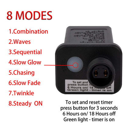 AWQ 100LED 81 FT C9 Christmas String Lights Plug in Fairy Twinkle String Lights 8 Modes Timer Function Waterproof Extendable for Indoor Outdoor Wedding Party Christmas Decoration (100, Warm White)