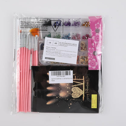 Teenitor Nail Art Brushes Nail Art Tools, Nail Brushes for Nail Art Kit with Nail Stickers, Nail Design Tools Nail Design Brushes Nail Gems, Nail Stuff Dotting Tools Nail Art Stickers Nail Supplies