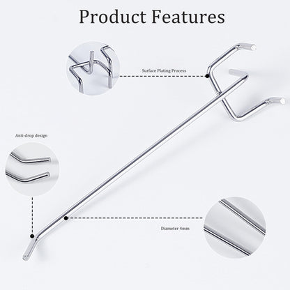 Wohegyy pegboard Hooks, Heavy Duty Peg Board Organizer Accessories,Metal Hooks for pegboard,peg Board Hooks for Hanging for 1/4" Pegboard Hanging Tools Garage (90 Pack)