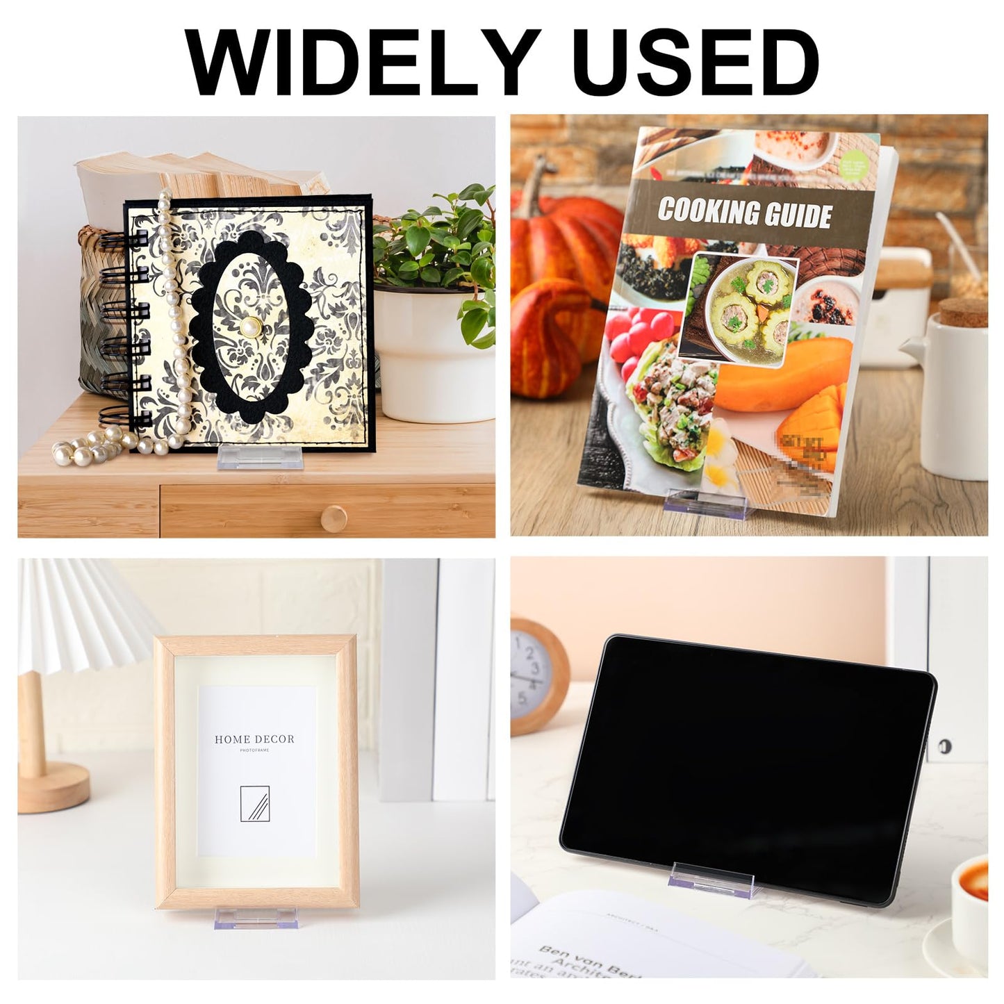 Memorywuu 36 Pack Acrylic Book Stand for Display Adjustable Clear Display Holder Easel Collector Stand for Home Office Back to School Comic Album CD Magazine Postcard Artworks (4.2 x 4.3 x 2.35 Inch)