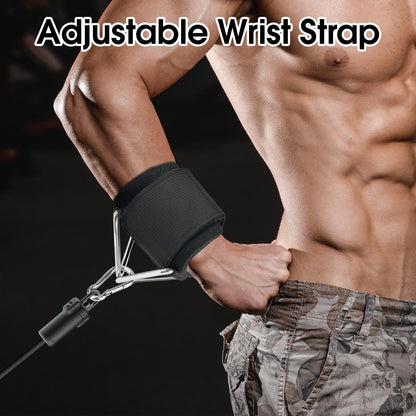 Kiadekoce Adjustable Wrist Cuffs for Cable Machine, Neoprene Padded Straps, 2 Pack Comfortable Wrist Strap, Fitness Strength Training Equipment Workouts for Men Women, Black