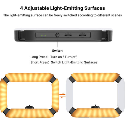 Smartphone Video Rig PICTRON U200 Handheld LED Ring Light Selfie Light Phone Video Stabilizer for Camera, Smartphone, Action Camera, YouTube, Setup, Filmmaking, Makeup, Vlogging