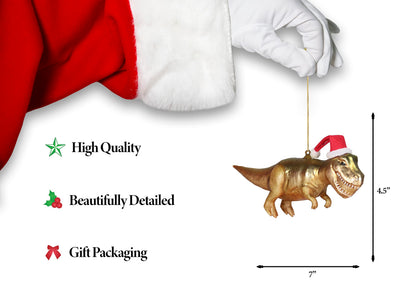 North Star Christmas | T-Rex Glass Ornament | Christmas Collection