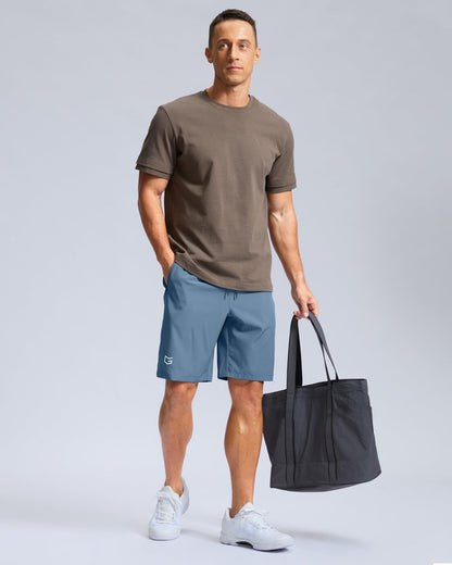 G Gradual Men's Athletic Running Shorts with Zipper Pockets Quick Dry 7"/ 5"/ 9" Workout Gym Shorts for Basketball Hiking(Federalblue,9XXXL)