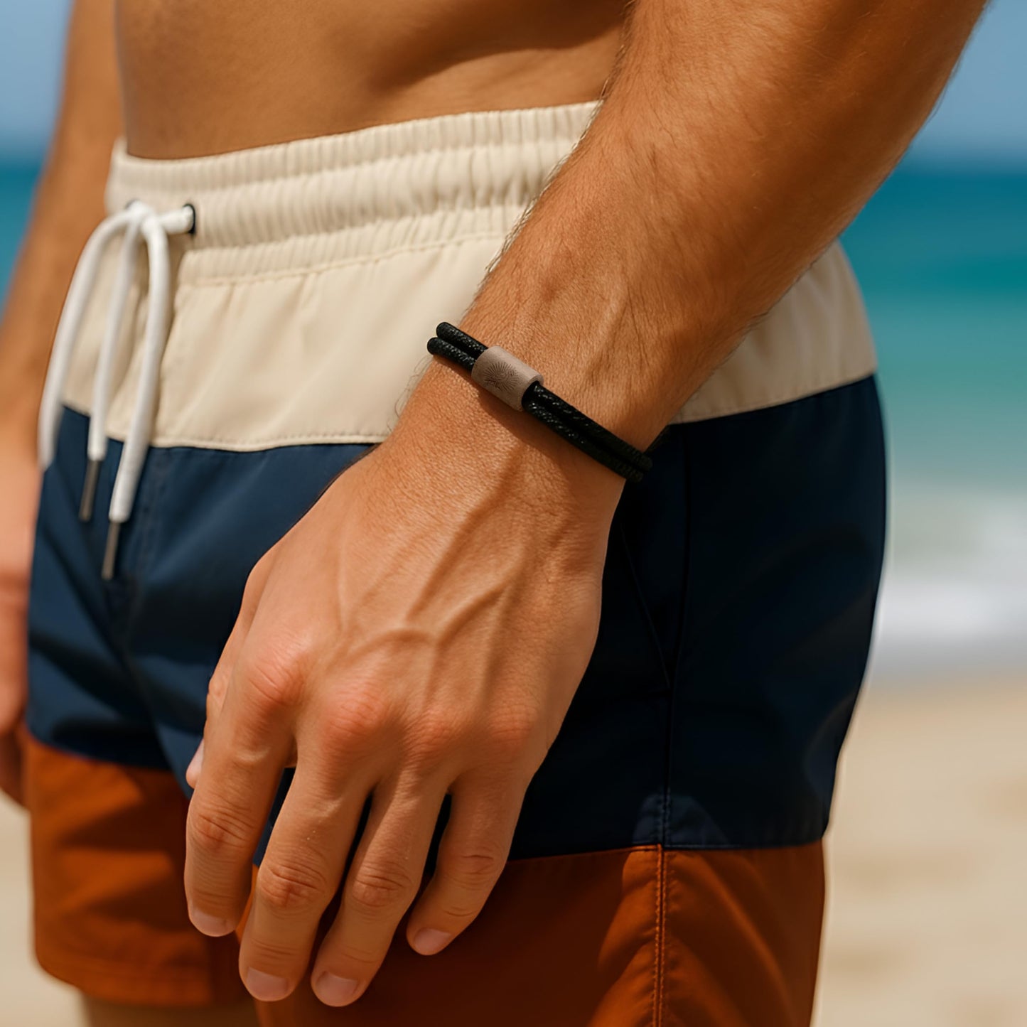 Rowdy Parrot FlexTech Adjustable Silicone Rope Bracelet: Waterproof, Sweatproof, Sunproof, Minimalist Surf, Golf Jewelry for Men - One Size Fits All