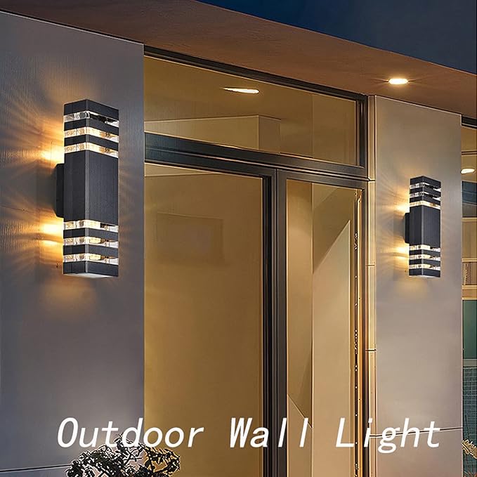 8Pack 15inch Outdoor LED Wall Lights,4000K Day White Outdoor 18W Wall Light Aluminum Body Waterproof IP65 led Porch Light for House Patio Garage Garden.(No Sensor)