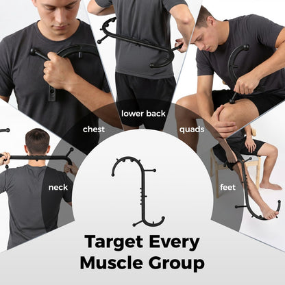 NUREDA Detachable Trigger Point Massage Cane, One-Click Disassembly Massage Hook for Back, Neck & Shoulder Pain Relief, Pressure Point Massage Tool for Muscle Recovery (S Hook)