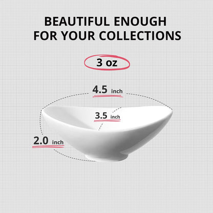 LIFVER Dipping Bowls, 3 oz White Dip Bowl Set of 8, Mini Charcuterie Board Bowls, Soy Sauce Dishes for BBQ and Dinner Party, Housewarming Gifts