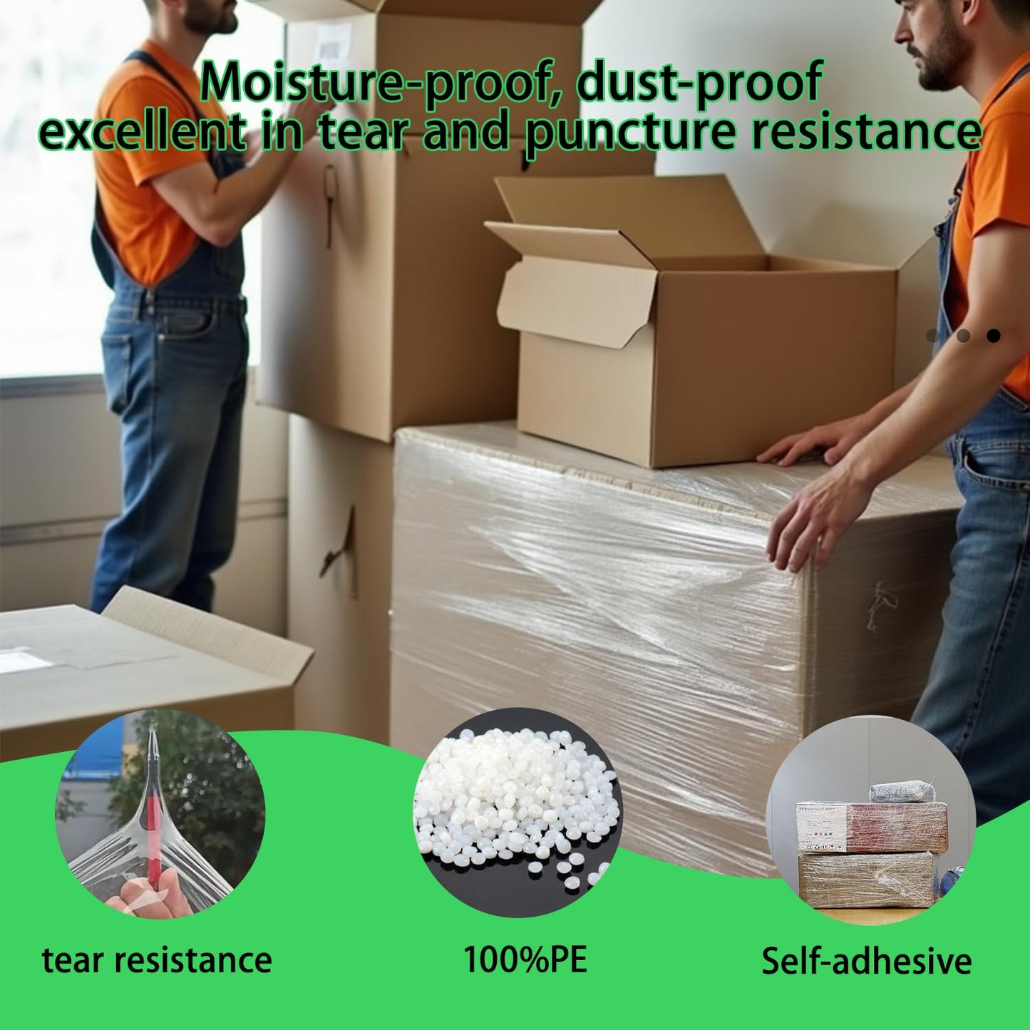 Mini Clear Stretch Wrap Film for Moving,5''x1000ft,4 Rolls Plastic Wrap Refills with 1 Plastic Handle,Hand Stretch Wrap for Packing,Moving,Package, Industrial,80 Gauge CHUANGDANG