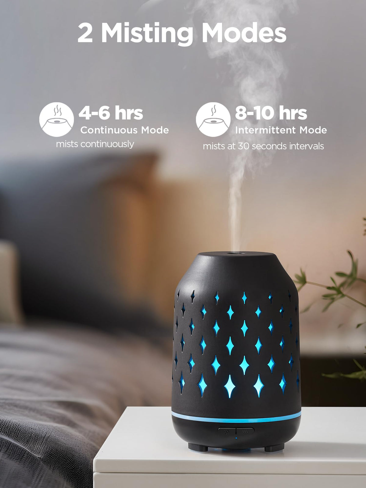 InnoGear Aromatherapy Diffuser, 150ml Ceramic Diffuser Ultrasonic Humidifier Cool Mist Essential Oil Diffusers for Home Air Diffuser with 2 Mist Modes Waterless Auto Off, White