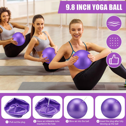 Soulchen 30 Pcs Exercise Pilates Ball 9 Inch with Bags Resistance Bands 25-30 lbs for Working Out Exercise Equipment Set for Yoga Stability Barre Training Stretching Physical Posture Training Gym