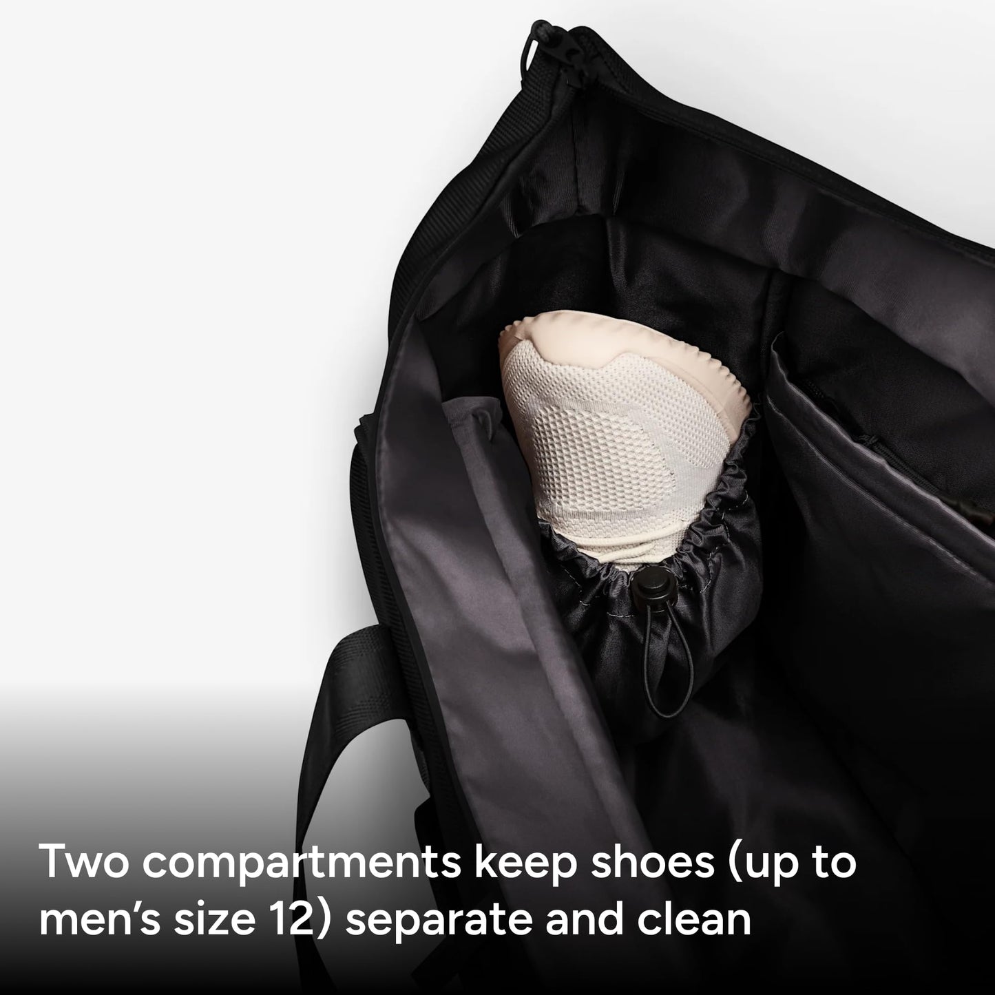 Halfday Convertible Garment Tote: 2-in-1 Travel Tote & Garment Bag, Carry-on for 1-2 Day Trips (16” Laptop Pocket, Shoe Compartments, Trolley Sleeve), Water-Resistant Ballistic Nylon, Jet