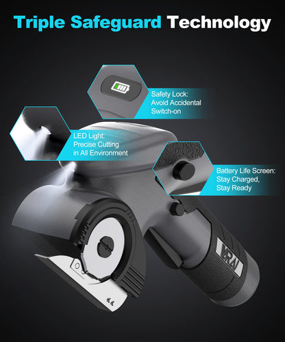 2026 Cordless Electric Scissors, Fast Charging Rechargeable Cardboard Cutter with Replaceable Blades and Long-Lasting Battery, Effortless Cutting for Cloth, Fabric, Plastic & Leather