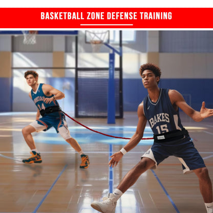 bibahala Zone Defense Resistance Band Belt Trainer Kit 1 Pc Widened Belt 1 Pc 2-Meter Resistance Band Basketball Training Equipment Men-to-Men Defense Training Improve Collaborative Defense Speed